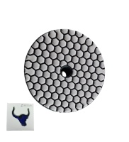 Круг алмазный шлифовальный по камню гибкий 0#, 100 мм,сухой, синий "Бык"