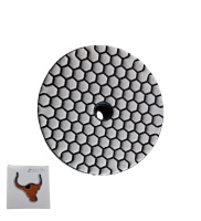 Круг алмазный шлифовальный по камню гибкий 6#, 100 мм,сухой, коричневый "Бык"