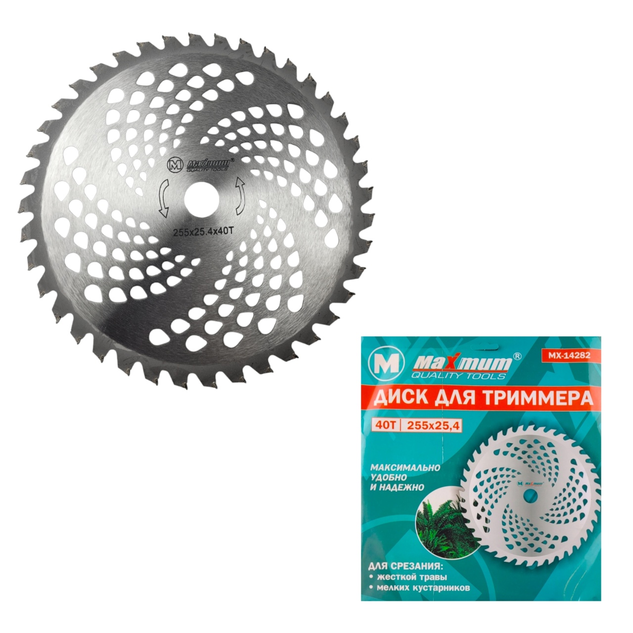Диск для триммера 40T 255x25,4 мм, "MAXIMUM" MX 14282 (А-212-55) Диск для триммера 40T 255x25,4 мм, "MAXIMUM" MX 14282 (А-212-55)