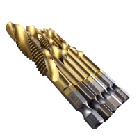 Купить оптом Сверла с метчиком HSS 6 предметов, М 3-М 10, шестигранный хвостовик, "MAXIMUM" MX 15609 Сверла с метчиком HSS 6 предметов, М 3-М 10, шестигранный хвостовик, "MAXIMUM" MX 15609 оптом