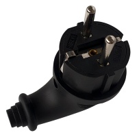 Купить оптом Вилка угловая черная 16 А, каучук (2036) Вилка угловая черная 16 А, каучук (2036) оптом