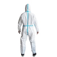 Купить оптом Комбинезон (костюм)  защитный XXXL с бахилами и капюшоном, на молнии, 260 гр. Комбинезон (костюм)  защитный XXXL с бахилами и капюшоном, на молнии, 260 гр. оптом