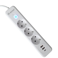 Купить оптом Удлинитель с заземлением 8 м, 3 розетки, 2 USB порта, Type C, "MAXIMUM" MX 12509 (2587) Удлинитель с заземлением 8 м, 3 розетки, 2 USB порта, Type C, "MAXIMUM" MX 12509 (2587) оптом