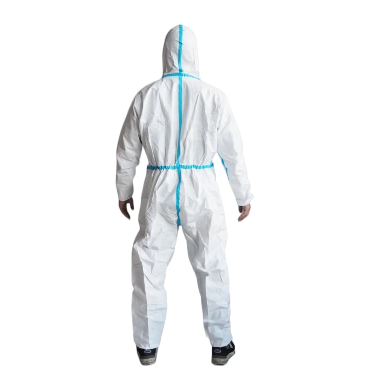 Купить оптом Комбинезон (костюм)  защитный XXL с бахилами и капюшоном, на молнии, 260 гр. Комбинезон (костюм)  защитный XXL с бахилами и капюшоном, на молнии, 260 гр. оптом