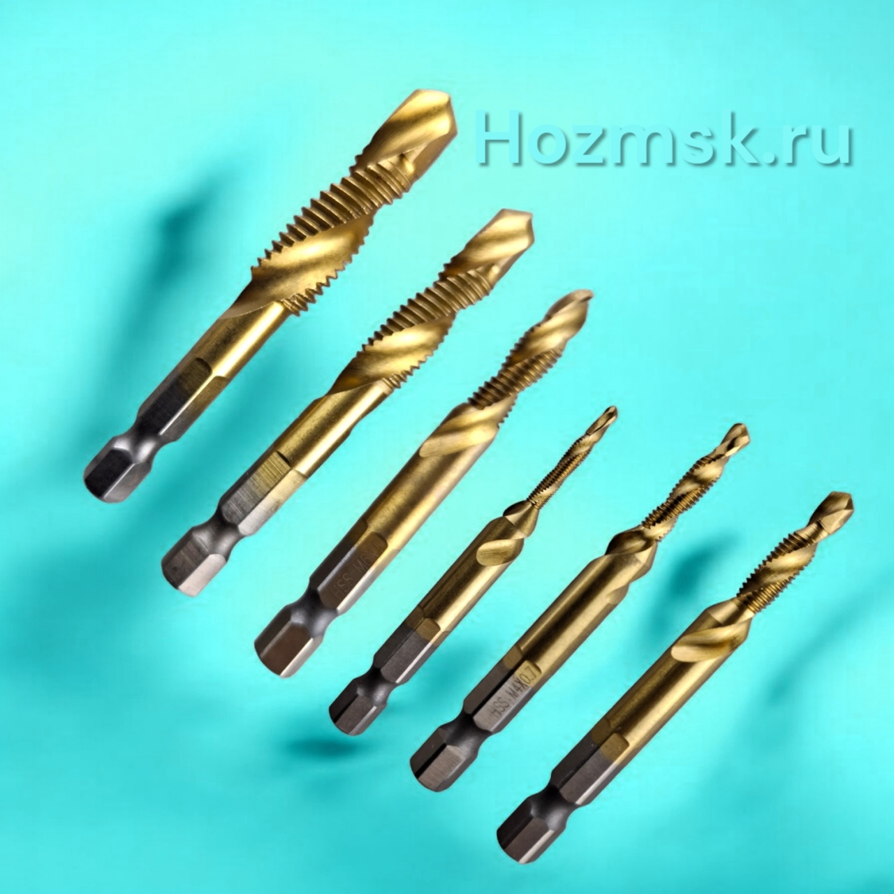 Купить оптом Сверла с метчиком HSS 6 предметов, М 3-М 10, шестигранный хвостовик, "MAXIMUM" MX 15609 Сверла с метчиком HSS 6 предметов, М 3-М 10, шестигранный хвостовик, "MAXIMUM" MX 15609 оптом