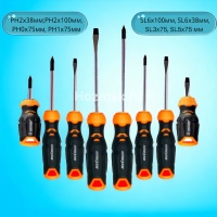 набор отверток ph/sl, 8 предметов, "maximum" mx 02814 (2366) оптом