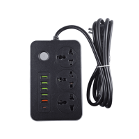 Купить оптом Удлинитель с заземлением 2 м, плоский, 3 розетки EU_UK_US, 5 USB портов,Type C,T05, "MAXIMUM" MX 148 Удлинитель с заземлением 2 м, плоский, 3 розетки EU_UK_US, 5 USB портов,Type C,T05, "MAXIMUM" MX 148 оптом