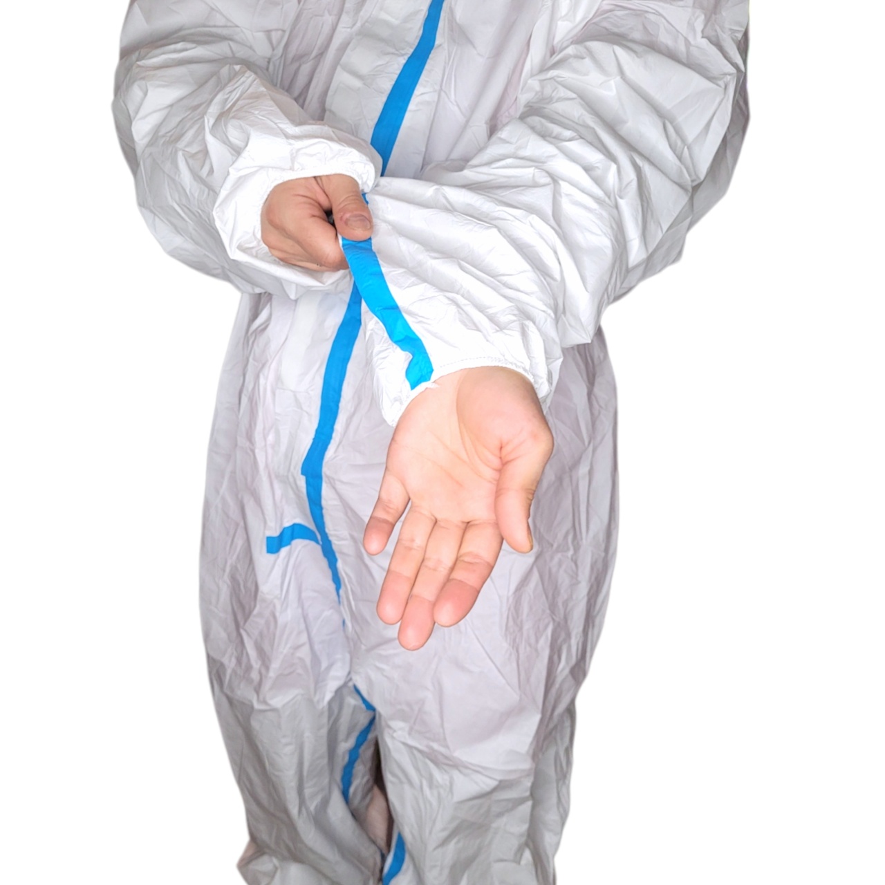 Купить оптом Комбинезон (костюм)  защитный XXL с бахилами и капюшоном, на молнии, 260 гр. Комбинезон (костюм)  защитный XXL с бахилами и капюшоном, на молнии, 260 гр. оптом