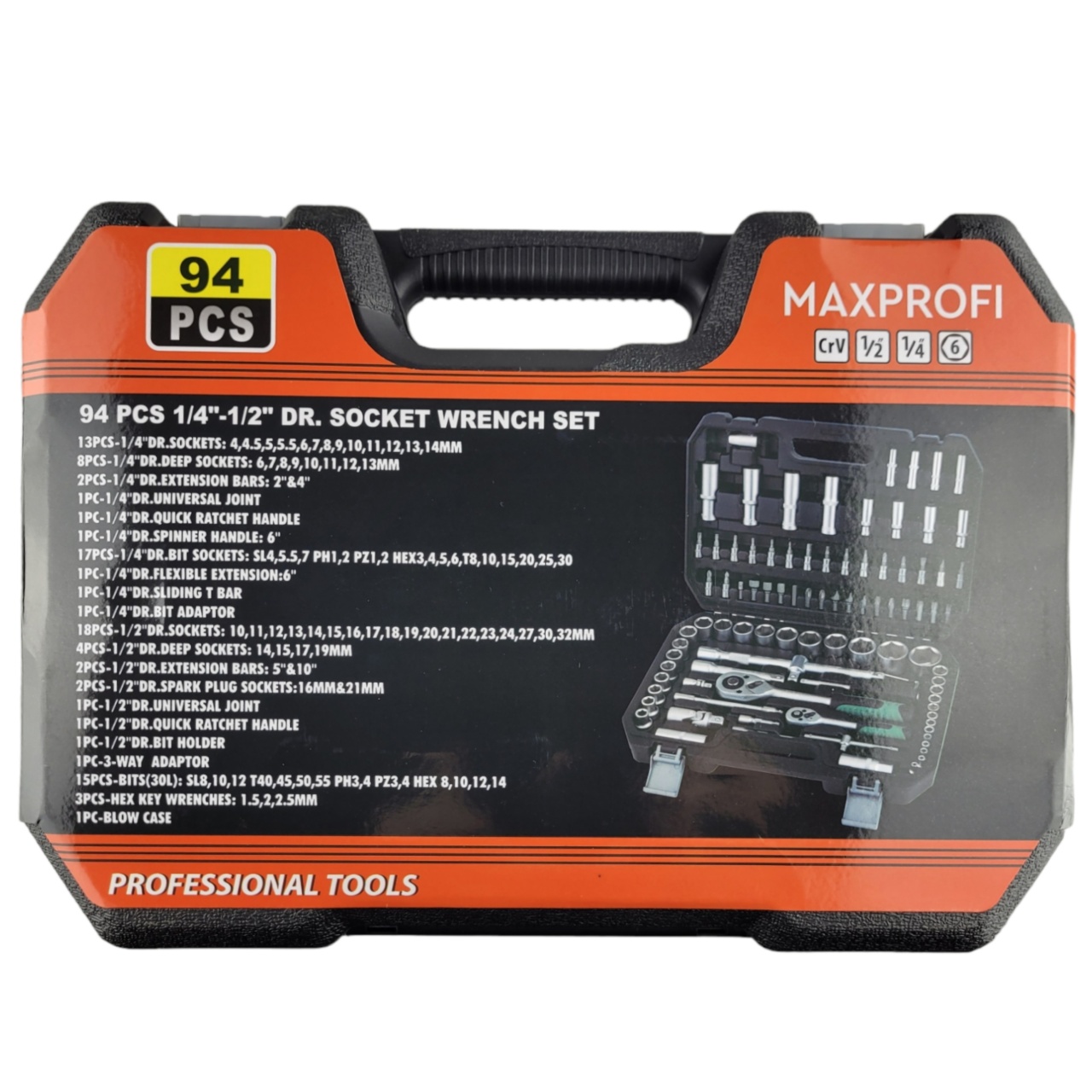 Купить оптом Набор инструментов для автомобиля 94 предмета CRV сталь Набор инструментов для автомобиля 94 предмета CRV сталь оптом