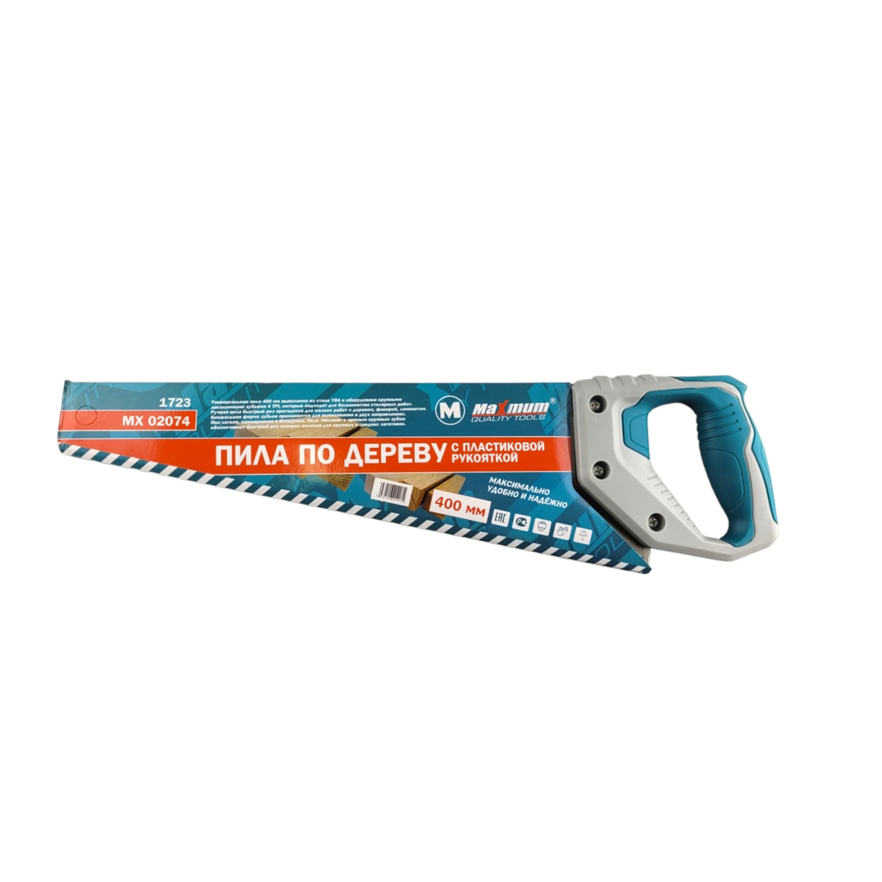 Купить оптом Пила по дереву чистый рез 400 мм, с пластиковой рукояткой, 1723, "MAXIMUM" MX 02074 пила по дереву чистый рез 400 мм, с пластиковой рукояткой, 1723, "maximum" mx 02074 оптом