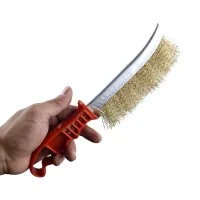 Щетка металлическая ручная 250 мм, пластиковая рукоятка, красная, мягкая Щетка металлическая ручная 250 мм, пластиковая рукоятка, красная, мягкая