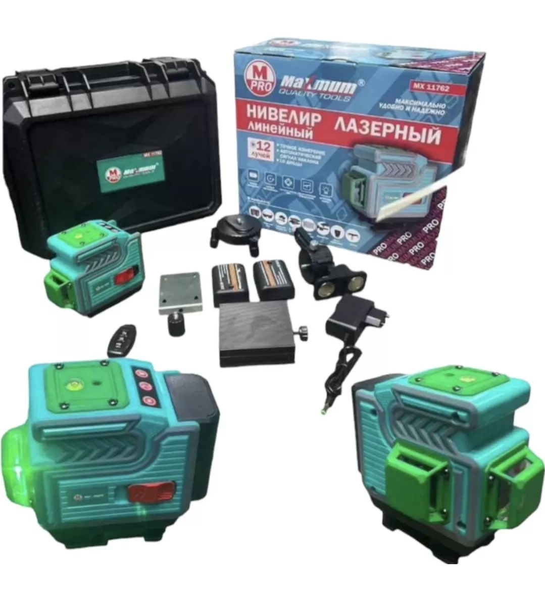 Купить оптом Уровень лазерный самовыравнивающийся,12 линий, зеленый луч, «Maximum» (2801) уровень лазерный самовыравнивающийся,12 линий, зеленый луч, «maximum» (2801) оптом