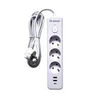 Удлинитель с заземлением 3 м, 3 розетки, 2 USB порта, Type C, "MAXIMUM" MX 12486 (2585) Удлинитель с заземлением 3 м, 3 розетки, 2 USB порта, Type C, "MAXIMUM" MX 12486 (2585)