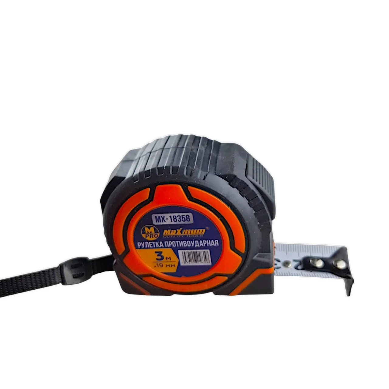 Рулетка противоударная с обрезиненным корпусом 3 м × 19 мм, "MAXIMUM" 18358 Рулетка противоударная с обрезиненным корпусом 3 м × 19 мм, "MAXIMUM" 18358