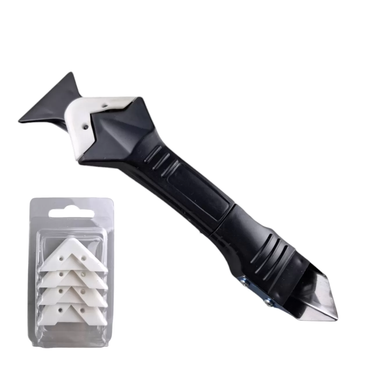 Шпатель-скребок угловой 3 в 1, 5 насадок, "MAXIMUM" MX 15487 Шпатель-скребок угловой 3 в 1, 5 насадок, "MAXIMUM" MX 15487