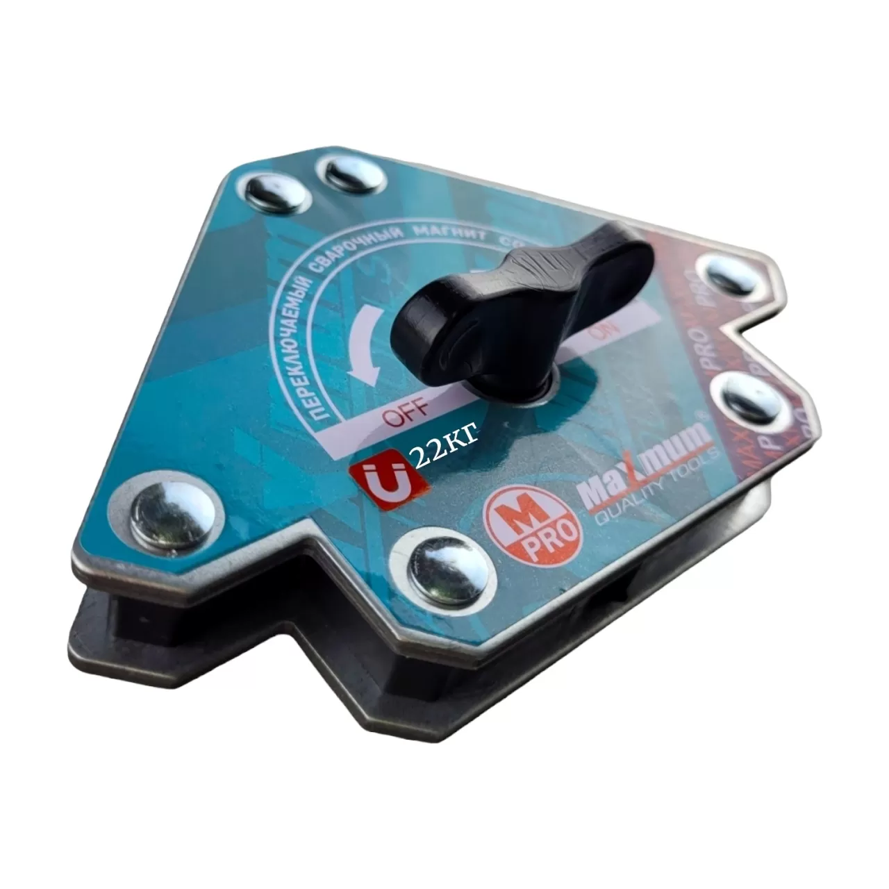 Магнитный уголок для сварки с переключателем 22 кг, форма стрелы, "MAXIMUM" MX 09585 Магнитный уголок для сварки с переключателем 22 кг, форма стрелы, "MAXIMUM" MX 09585