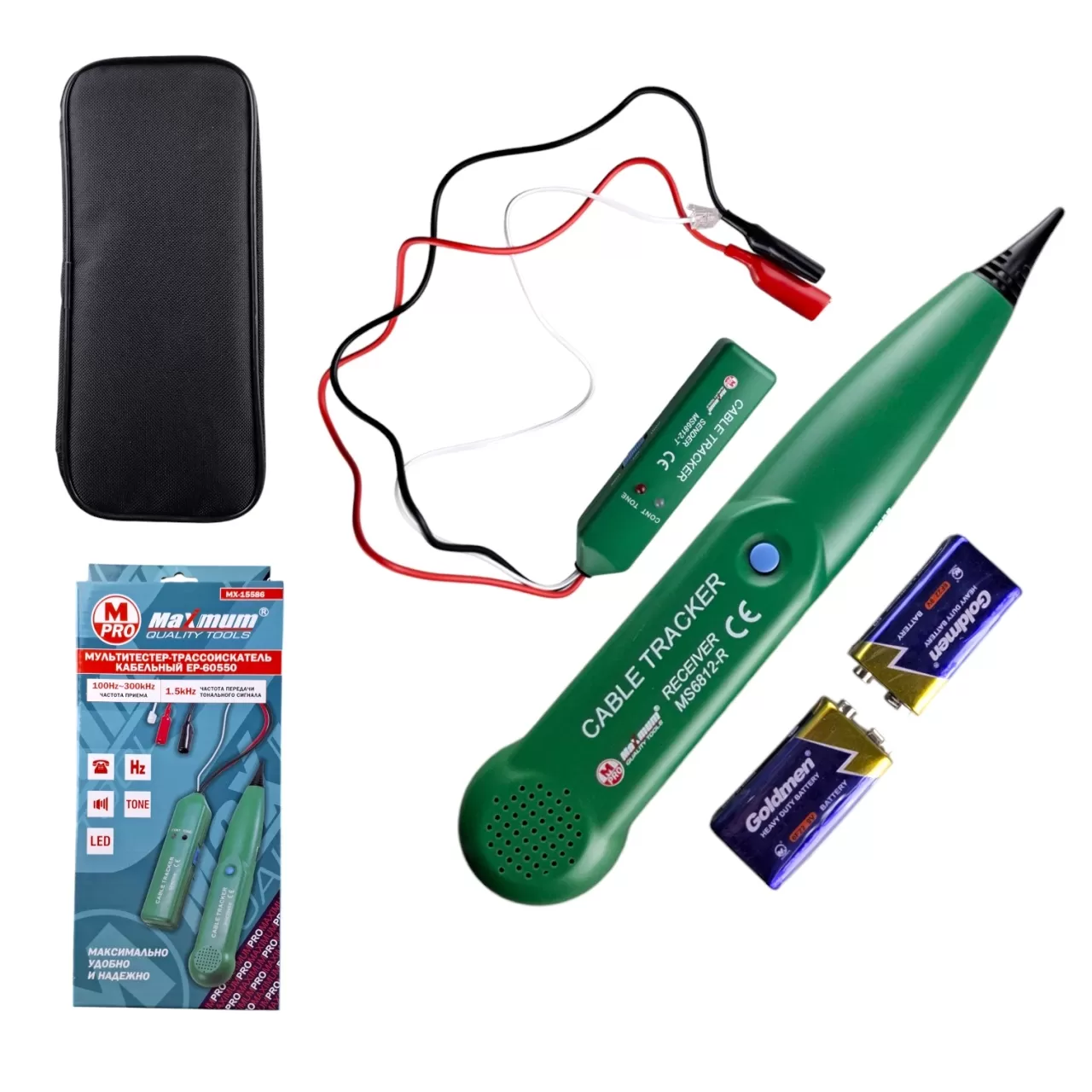 Мультиметр-трассоискатель 1,5 кГц кабельный EP -60550, звуковой, 100Гц-300кГц, "MAXIMUM" MX 15586 Мультиметр-трассоискатель 1,5 кГц кабельный EP -60550, звуковой, 100Гц-300кГц, "MAXIMUM" MX 15586