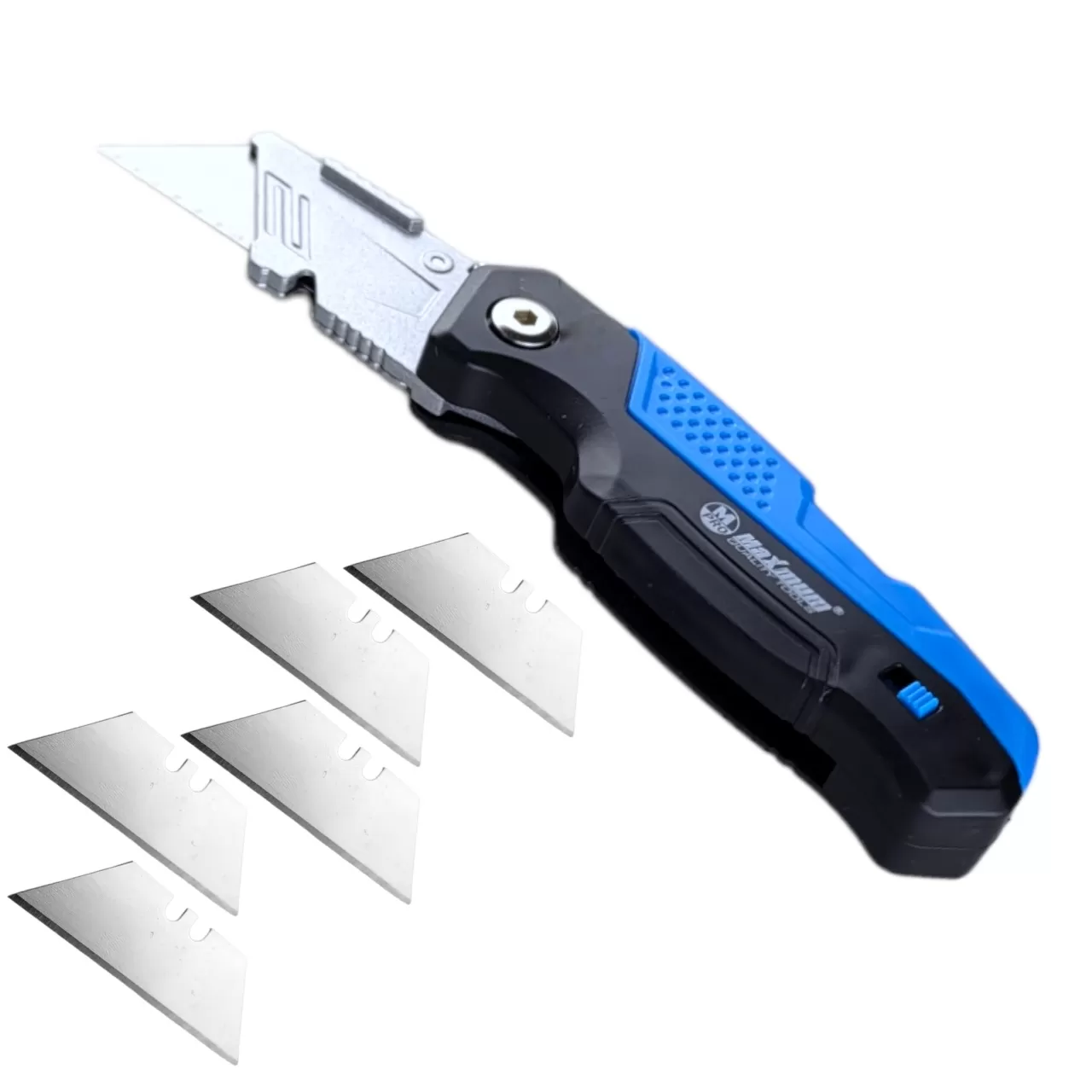 Нож для гипсокартона складной, металлический, +5 трапецевидных лезвий SK5, "MAXIMUM" МХ 09349 Нож для гипсокартона складной, металлический, +5 трапецевидных лезвий SK5, "MAXIMUM" МХ 09349