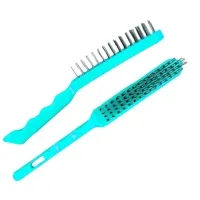 Щетка металлическая ручная, 4-рядная, пластиковая ручка, желтая (3306) Щетка металлическая ручная, 4-рядная, пластиковая ручка, желтая (3306)