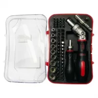 Набор головок и насадок 61 предмет, с храповым механизмом,"MAXIMUM" (2710)