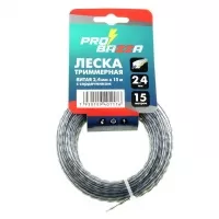 Леска для триммера 2,4 мм x 15м, витая, с графитовым сердечником, «Probazza» Леска для триммера 2,4 мм x 15м, витая, с графитовым сердечником, «Probazza»